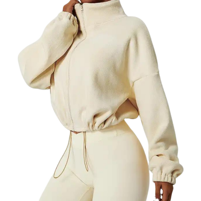 Women's Fleece Sweater with Drawstring