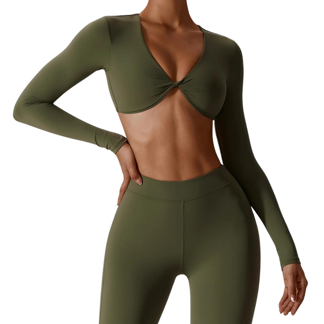 Women's Twist Front Long-Sleeve Top