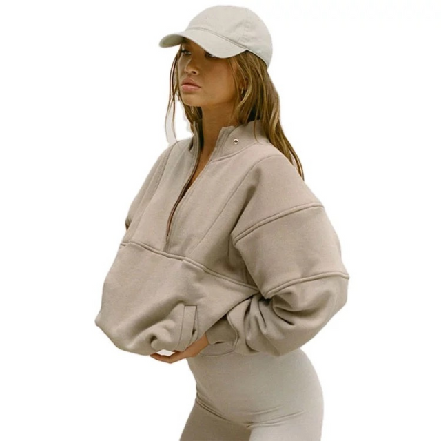 Women's Polo-neck sweatshirt