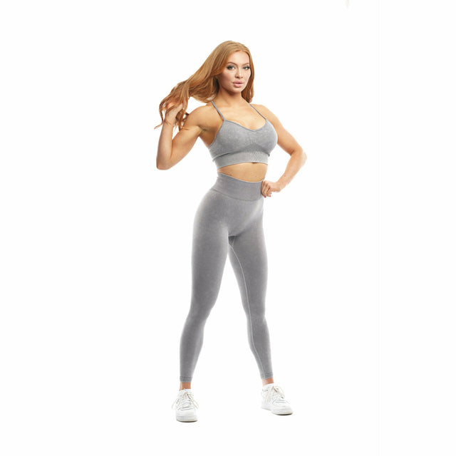Flex Seamless Acid-Wash Sports Bra in Gray