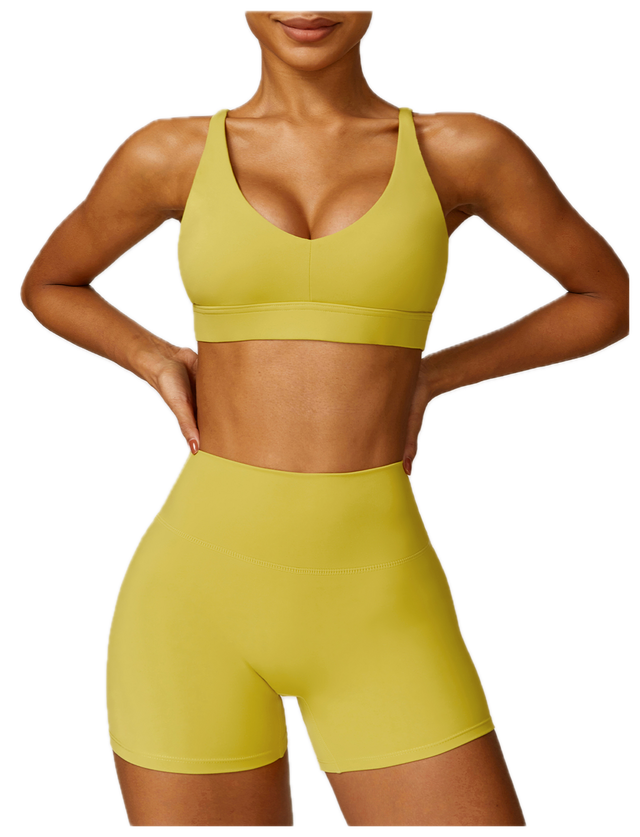 Black Cross-Back Yoga Set