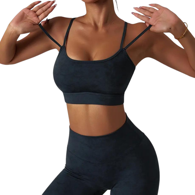 Women's Double-Strapped Sports Bra and Leggings
