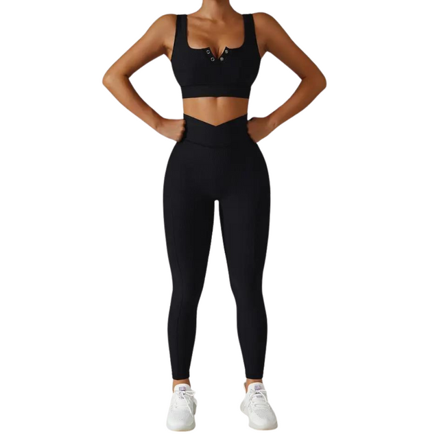 Women's Cross-Over Waist Yoga Set