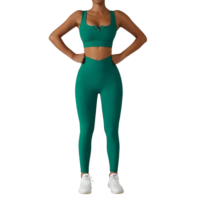 Women's Cross-Over Waist Yoga Set
