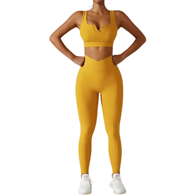 Women's Cross-Over Waist Yoga Set