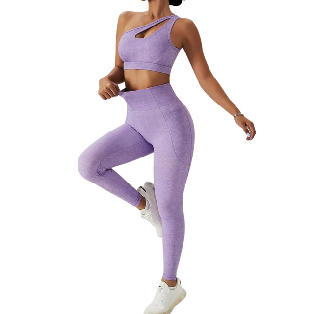 Women's Single Strap Sports Bra and Leggings