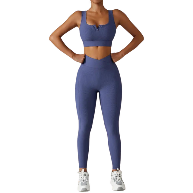 Women's Cross-Over Waist Yoga Set