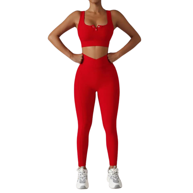 Women's Cross-Over Waist Yoga Set