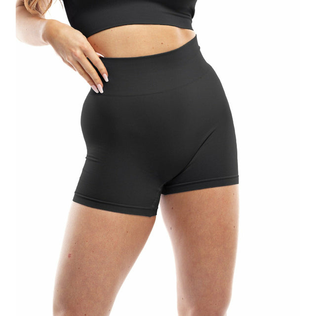 Performance High-Waisted Seamless Shorts in Tan