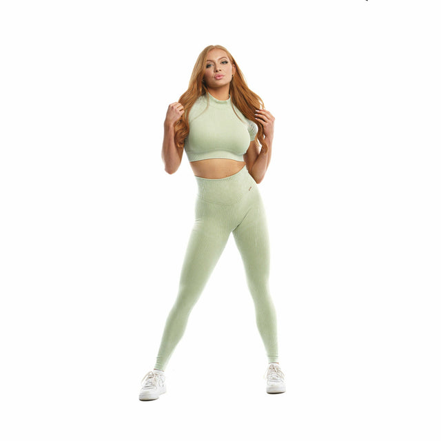 Talent High Neck Crop Top in Olive