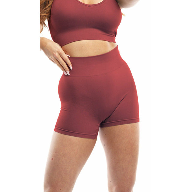 Performance High-Waisted Seamless Shorts in Black