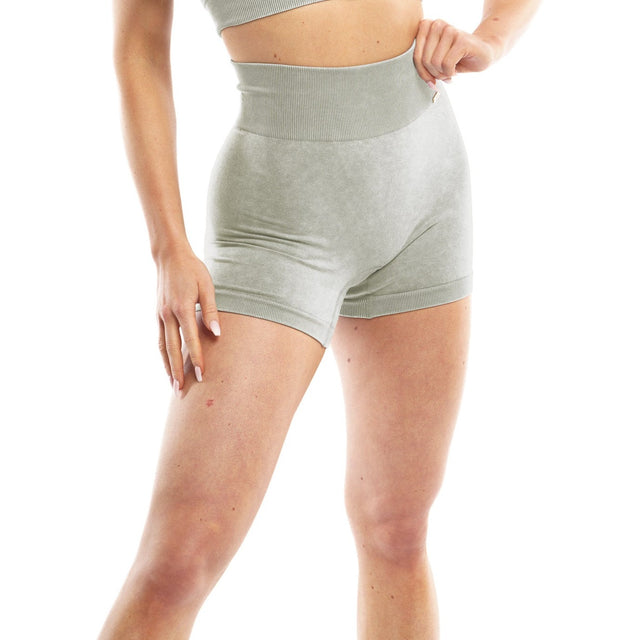 Flex Acid-Wash Mini Shorts in Blue