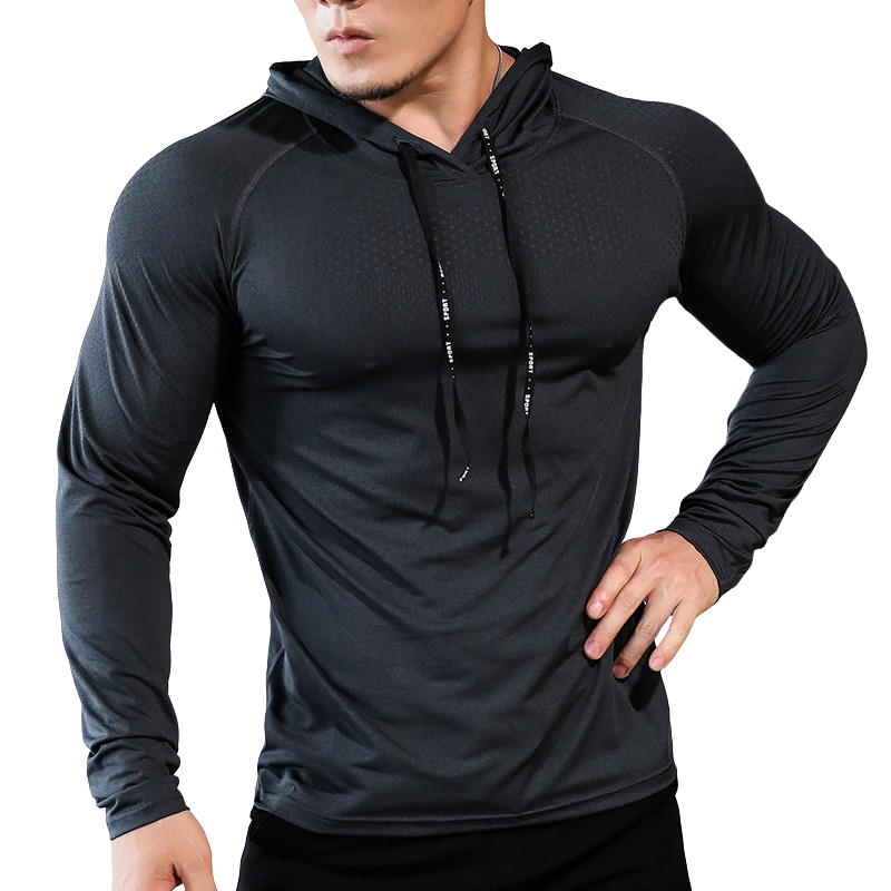 Sports Hooded T-shirt Men Casual Long Sleeve Sports Shirt Hoodie