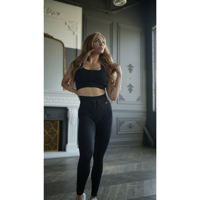 Victory Ribbed High-Waisted Leggings in White