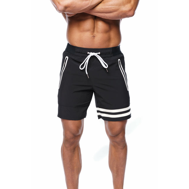 Men's White Striped Shorts