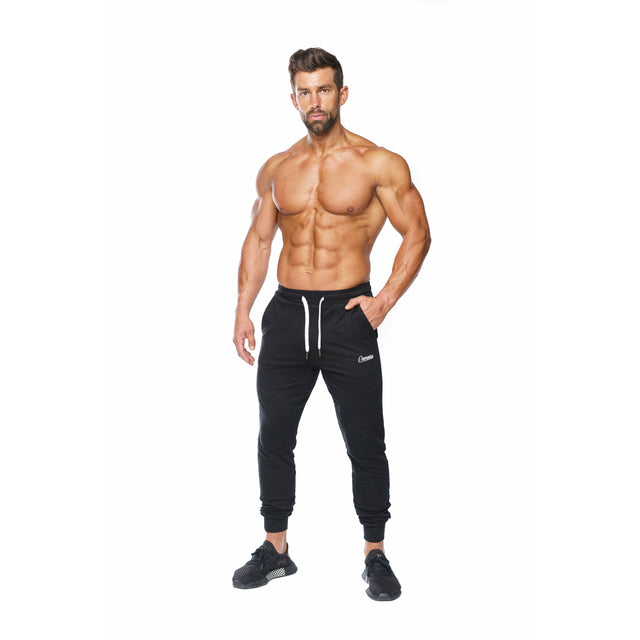 Statement Double-Striped Joggers in Black