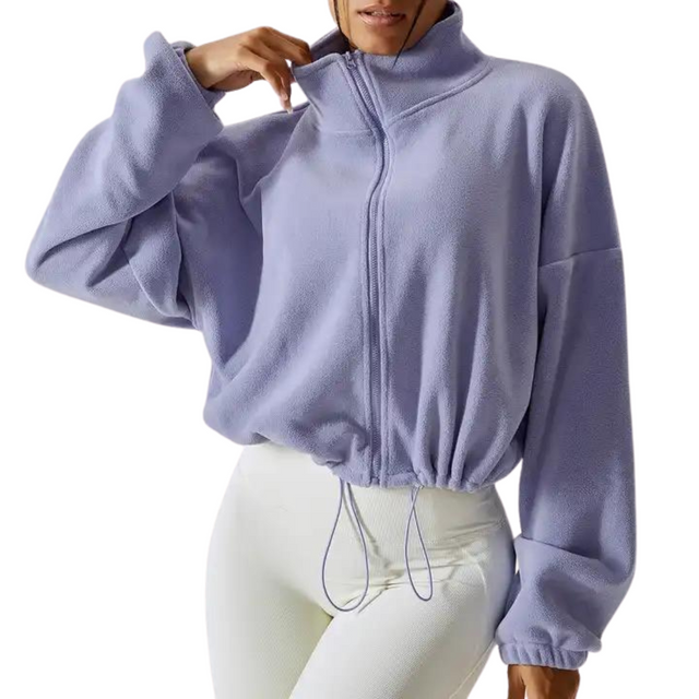 Women's Fleece Sweater with Drawstring