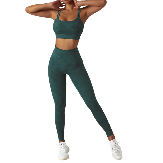 Women's Double-Strapped Sports Bra and Leggings