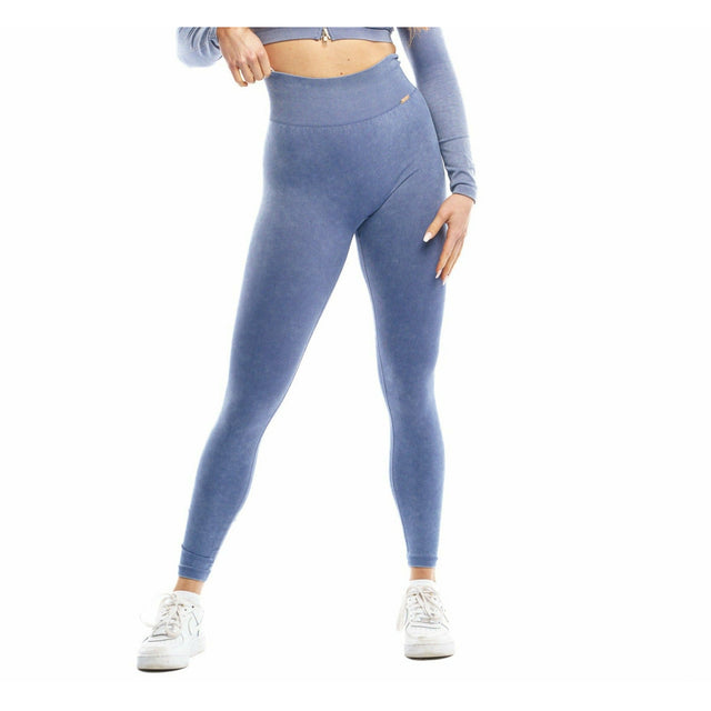 Flex Acid-Wash Seamless Leggings in Blue