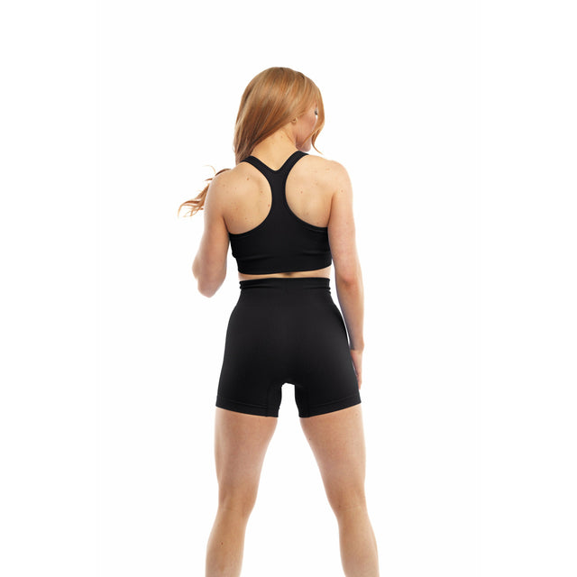 Victory Ribbed High-Waisted Shorts in Black
