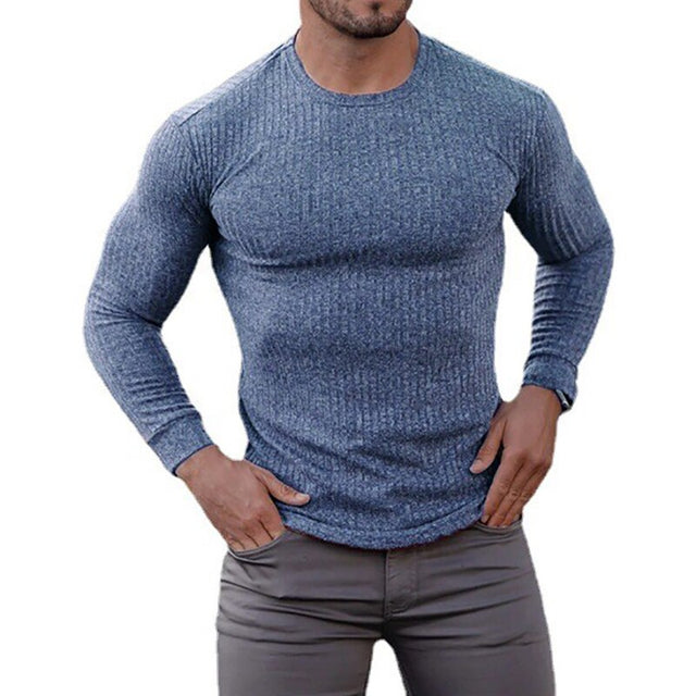Men's Autumn Fashion Knitted Long-sleeve T-shirt