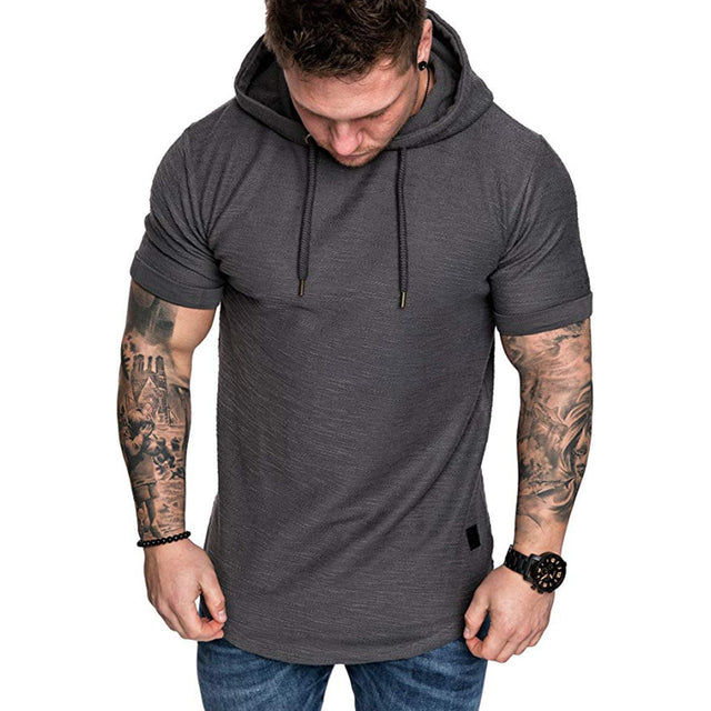 Men's Casual Short Sleeve Hoodie – COMPASS FIT