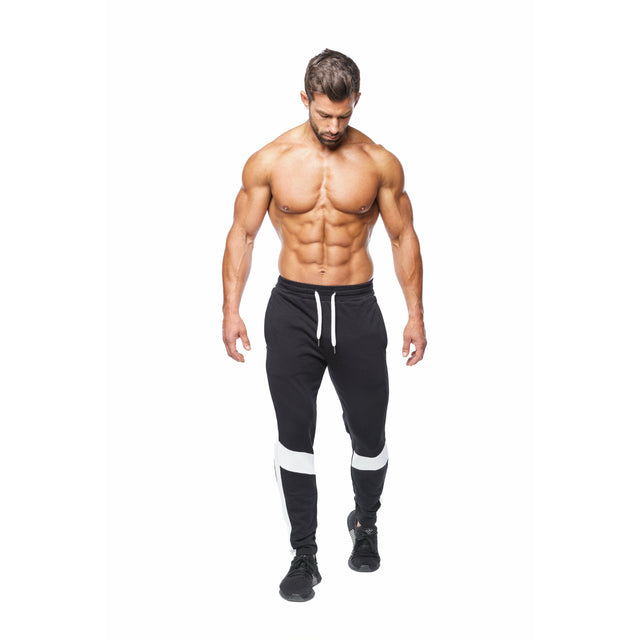 Statement White-Knee Joggers in Black